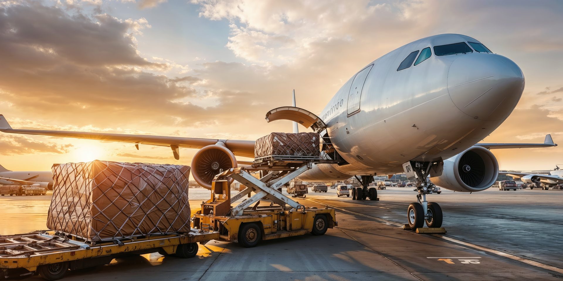 Air cargo being loaded onto an aircraft