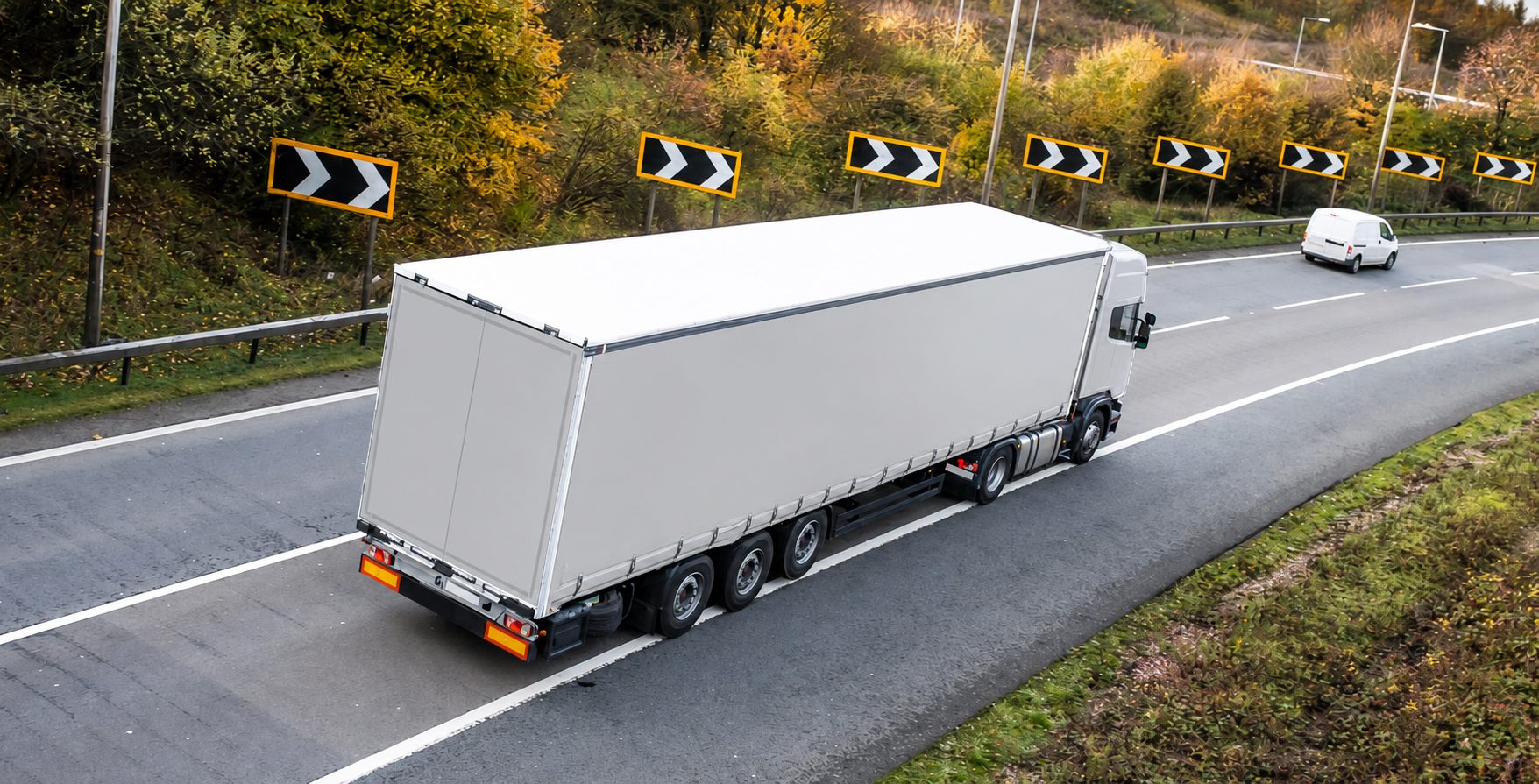 Curtain-sided trailer on a UK motorway